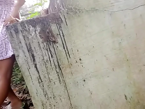 Quicky hard fucked spunk outside my pussy in a creepy abandoned place