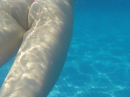 wifey thong swimming in pool cameltoe